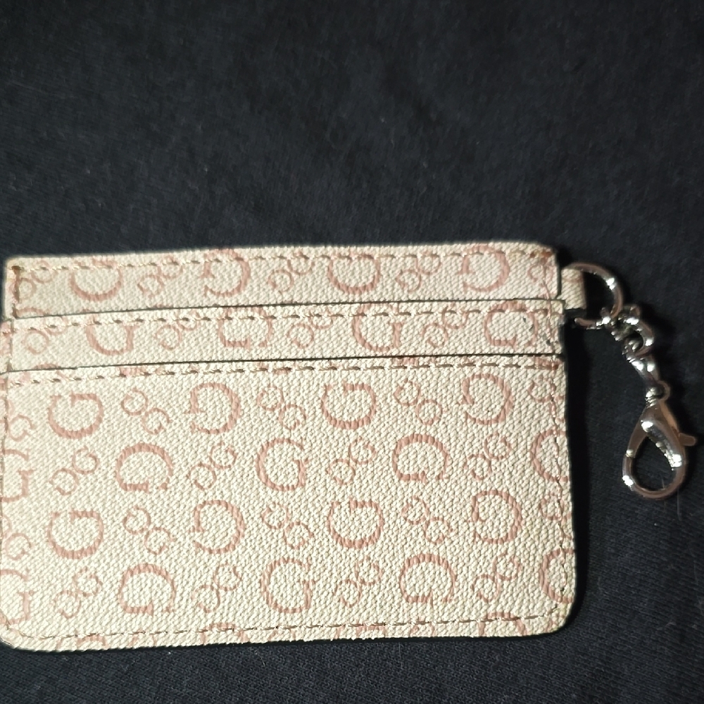 Guess Pink Monogram Card Holder